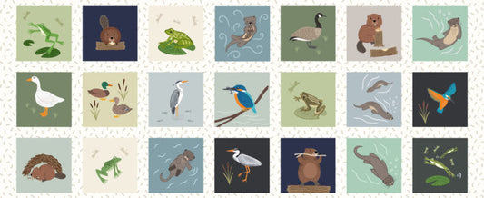 Small things by Irene and Lewis -Rivers & Creeks- 5" Squares $14.95 panel