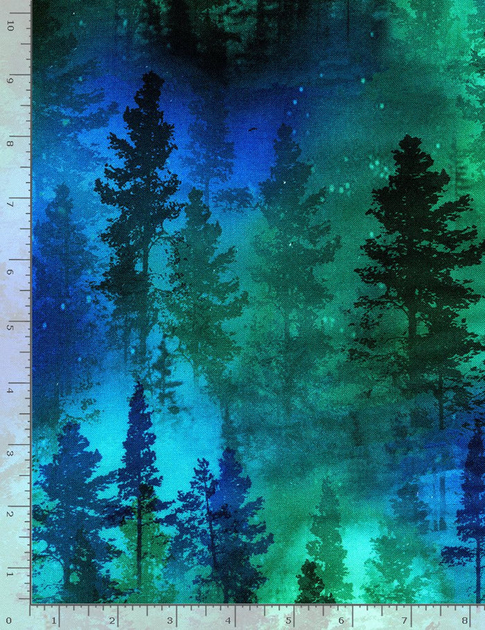 108" Wide Forest Trees, Green $39.96/m