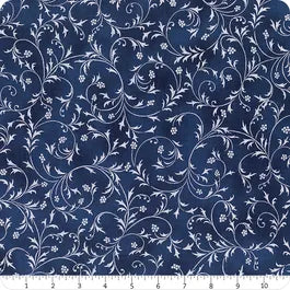 Holiday Flourish Snow Flower, Navy $25.96/m