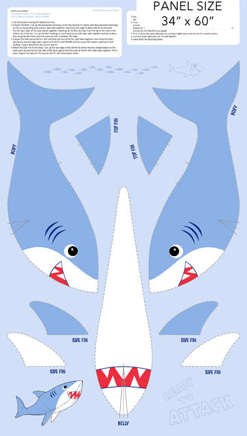 Shark attack- Blue Multi