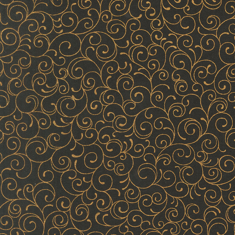 Merry Manor Metallic 2025 By Moda – Ebony $27.96/m