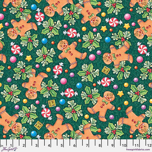 Snow day- Gingerbread -Evergreen $23.96/m