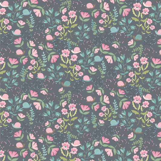 Le Petit Escargot by Poppy Cotton-Hiding Out Grey$24.96/m