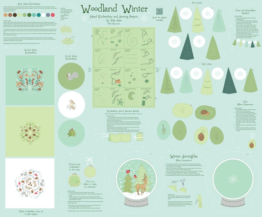 Just Make It Seasonal-Digital Woodland- Winter Panel Wintermint $20.66
