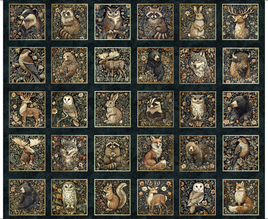 Cedar and Sage Midnight Animal picture patches panel $25.96
