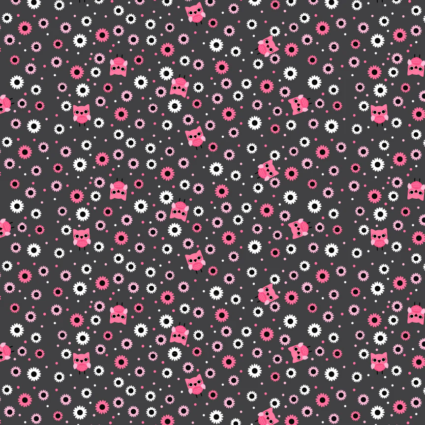 Not Scary by Poppy Cotton- Hootie Hoot Grey $24.96/m