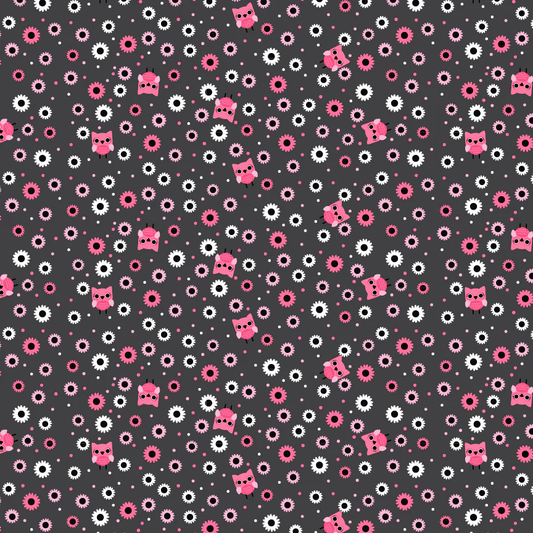 Not Scary by Poppy Cotton- Hootie Hoot Grey $24.96/m