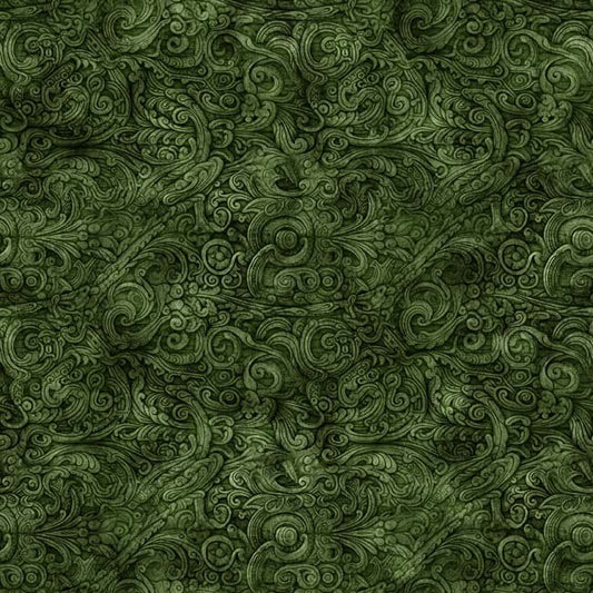 Enchanted Forest Filigree Blender Forest Green 30471-F - Morris Creative Group $24.96/m