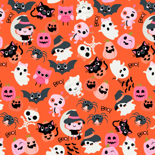 Not Scary by Poppy Cotton- Boos With Bows Orange $24.96/m