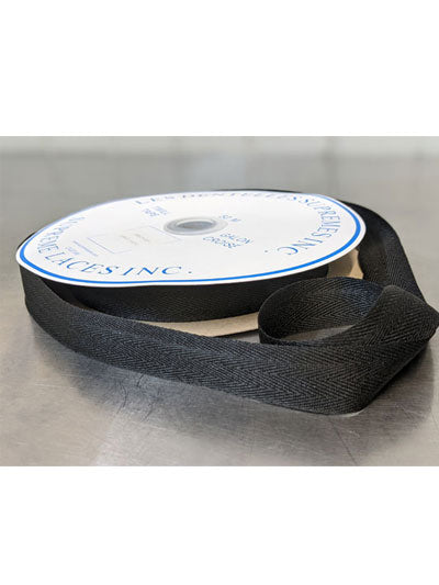 Twill Tape 25mm black $.76/m
