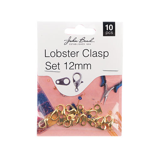 Lobster Clasp set 12 mm gold 10pc