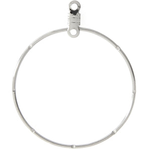 Earhoops-Round knothched 30 mm Nickel Color LF/NF (10 pack)