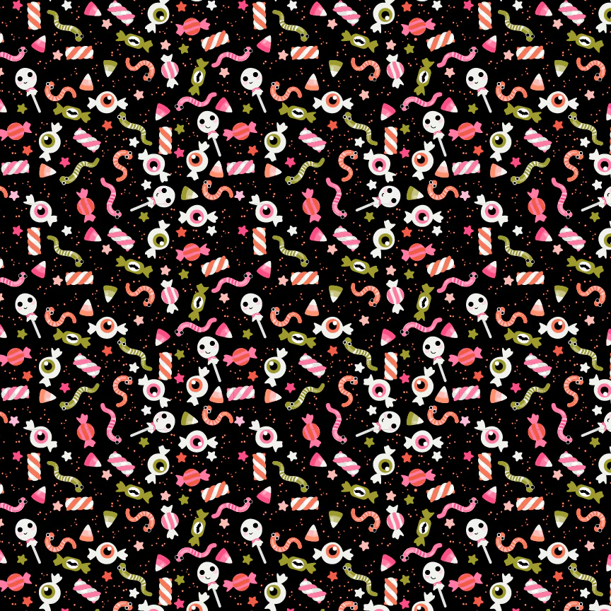 Not Scary by Poppy Cotton- Gooey Sweets Black $24.96/m