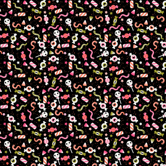 Not Scary by Poppy Cotton- Gooey Sweets Black $24.96/m