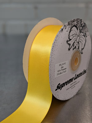 012 Gold -DOUBLE FACE SATIN 25M RIBBON 38MM POLYESTER $.96/m