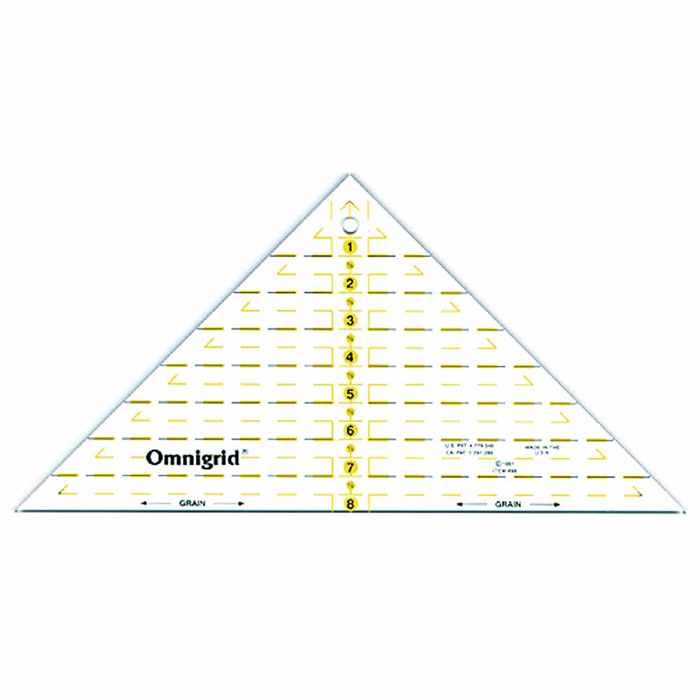 OMNIGRID Triangle Ruler for 1⁄4″ Square Triangles - 8″ (20.3cm)