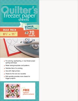 Quilters Freezer Paper Sheets, Bonus Pack 70 Sheets (60 Sheets + 10 Sheets FREE), 8 1/2" x 11"