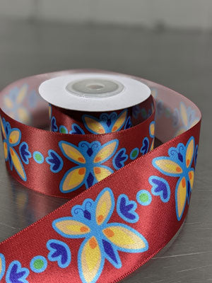 BUTTERFLY SINGLE FACE RIBBON 38MM POLY $1.96/m ( click to choose colors)