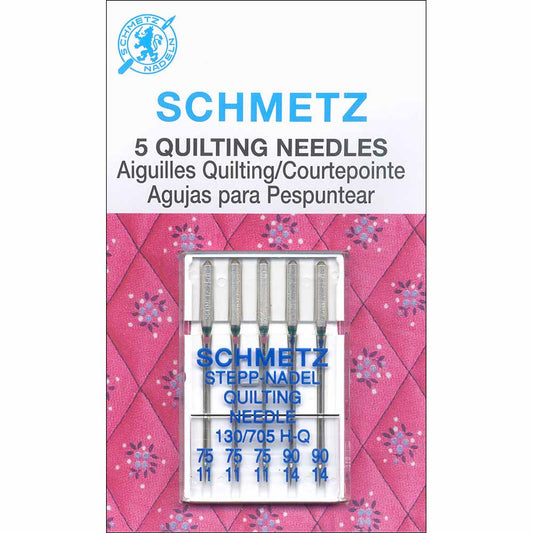 SCHMETZ #1739 Quilting Needles Carded - 75/11-3 90/14-2 - 5 count