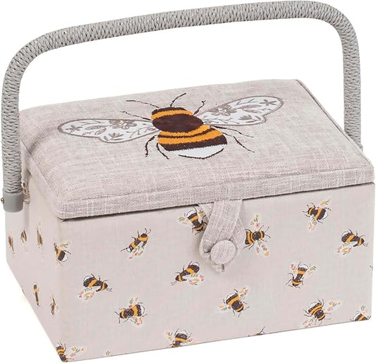 Hobby Gift Medium Sewing Craft Hobby Storage Box, Embroidered Bee