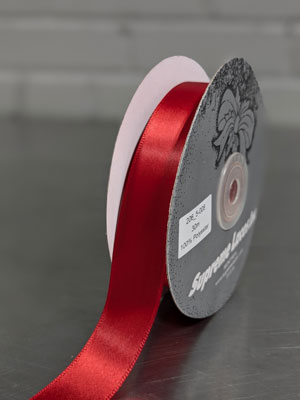 SINGLE FACE SATIN 30M    POLYESTER RIBBON 22MM $.68/m ( Click to choose colors)