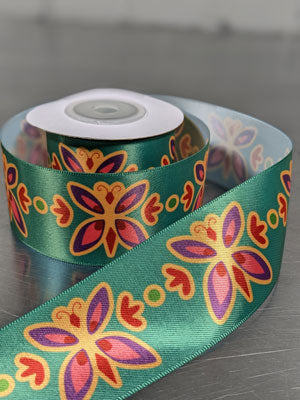 BUTTERFLY SINGLE FACE RIBBON 38MM POLY $1.96/m ( click to choose colors)
