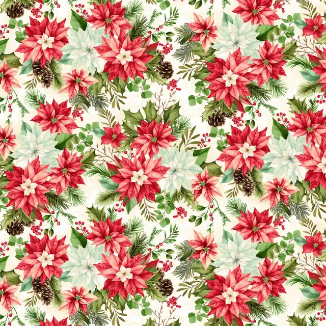 Holiday Feather & Flourish - Pearl 9267-44 $22.96/m