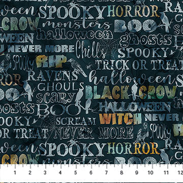 Raven’s Call- Black Multi- Words $21.96/m