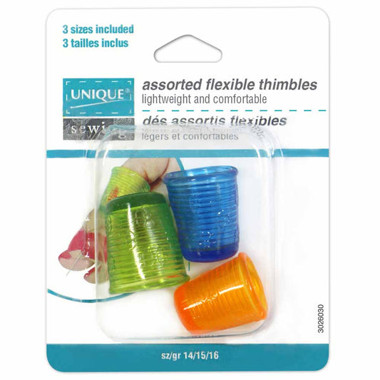 UNIQUE SEWING Flexible Thimble - Sizes 14-16 - 3pcs