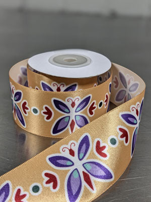 BUTTERFLY SINGLE FACE RIBBON 38MM POLY $1.96/m ( click to choose colors)