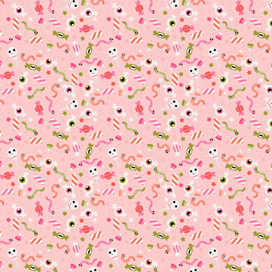 Not Scary by Poppy Cotton- Gooey Sweets Pink  $24.96/m