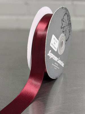 SINGLE FACE SATIN 30M    POLYESTER RIBBON 22MM $.68/m ( Click to choose colors)