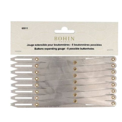Bohin Button expanding gauge- 8 possible  buttonholes