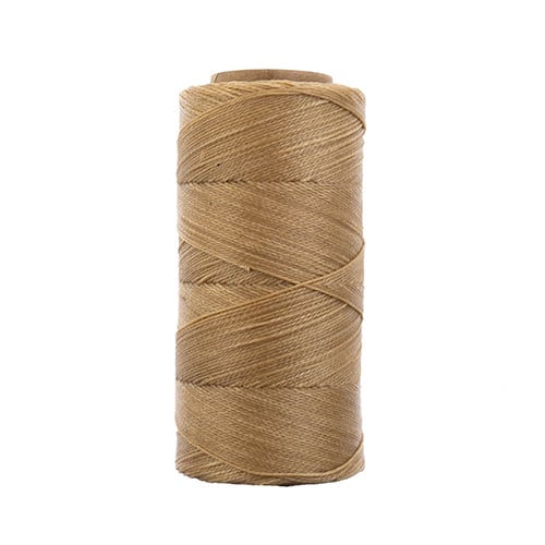 GUDEBROD WAXED THREAD 3PLY MADE IN USA 500FT (152.4M) SPOOL W/HANG CARD 0.38MM(0.015IN) NATURAL