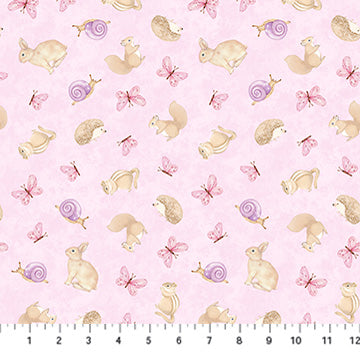 Peas in a Pod Animal Toss Pink Multi F29037-21 $21.96/m