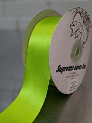 060 Lime-DOUBLE FACE SATIN 25M RIBBON 38MM POLYESTER $.96/m