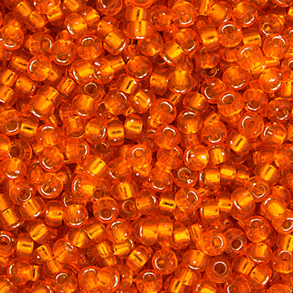 MIYUKI SEED BEAD 11/0 ORANGE SILVER LINED