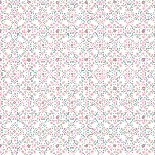 Le Petit Escargot by Poppy Cotton-Blooms & Vines White $24.96/m