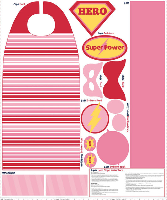 # 6 Super Hero - cape pink P3564 $ 12.95