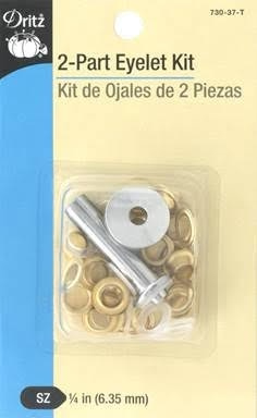 2-Part Eyelet Kit 1/4" Gold