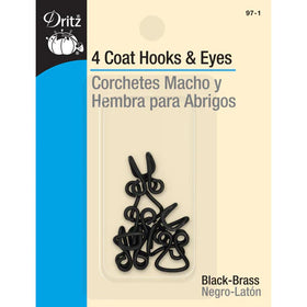 Coat Hooks & Eyes, 4 pc