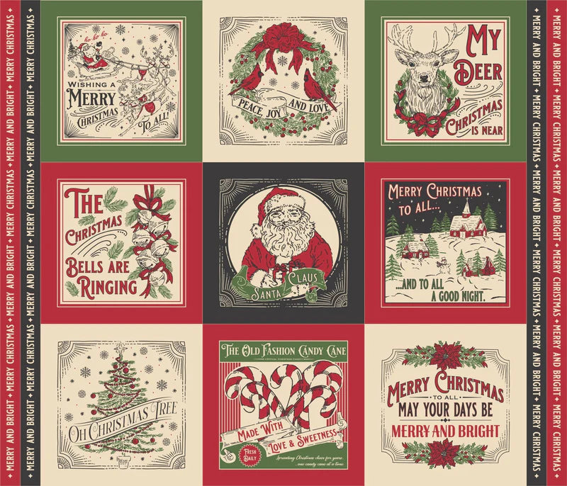 Holiday Cheer by Stacy Iest Hsu for Moda- 36" x 45" panel -Natural $24.95 each