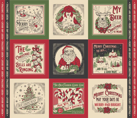 Holiday Cheer by Stacy Iest Hsu for Moda- 36" x 45" panel -Natural $24.95 each