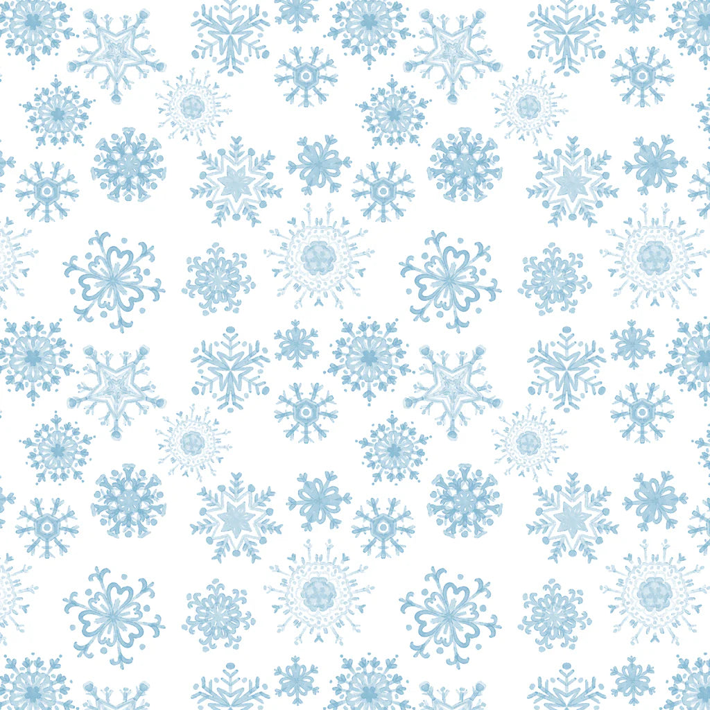 Penguin Party Collection-Frolicking Snowflakes-White-100% Cotton-49240406-01 $18.96/m