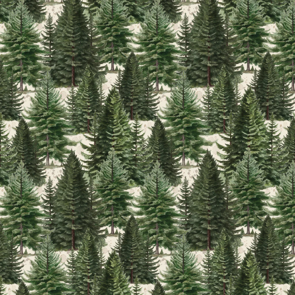 Merry Beary Collection-Frost-Kissed Firs-Cream-100% Cotton-21240405-01 $18.96/m