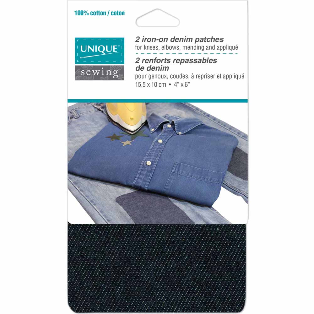 UNIQUE SEWING Dark Denim Patch 10 x 15cm (4″ x 6″) - 2pcs- WT