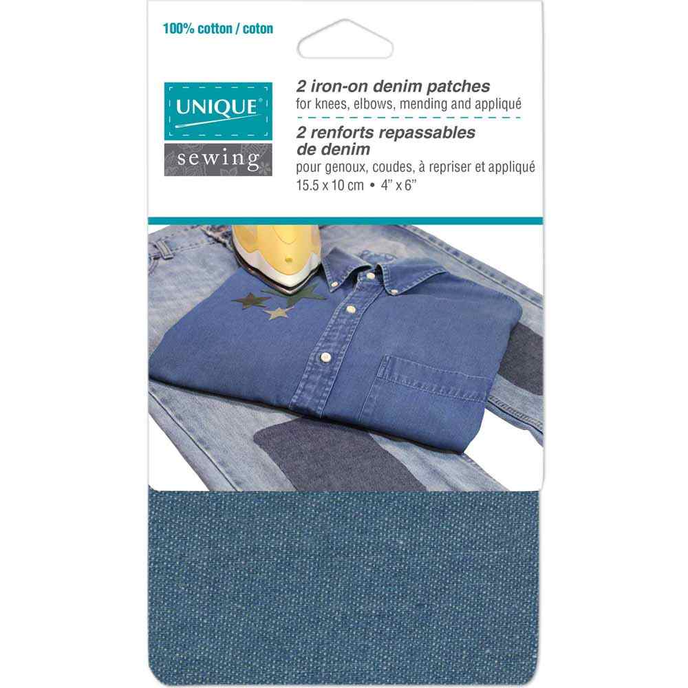 UNIQUE SEWING Brushed Denim Patch - 10 x 15cm (4″ x 6″) - 2pcs- WT
