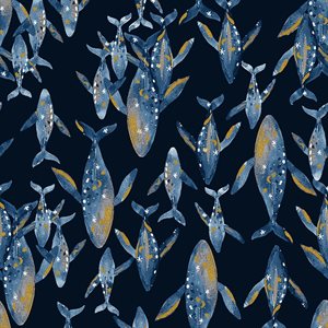 Cosmic Sea by Calli and Co. for Cotton + Steel - Deep Sea - 304120-4 $25.96/m