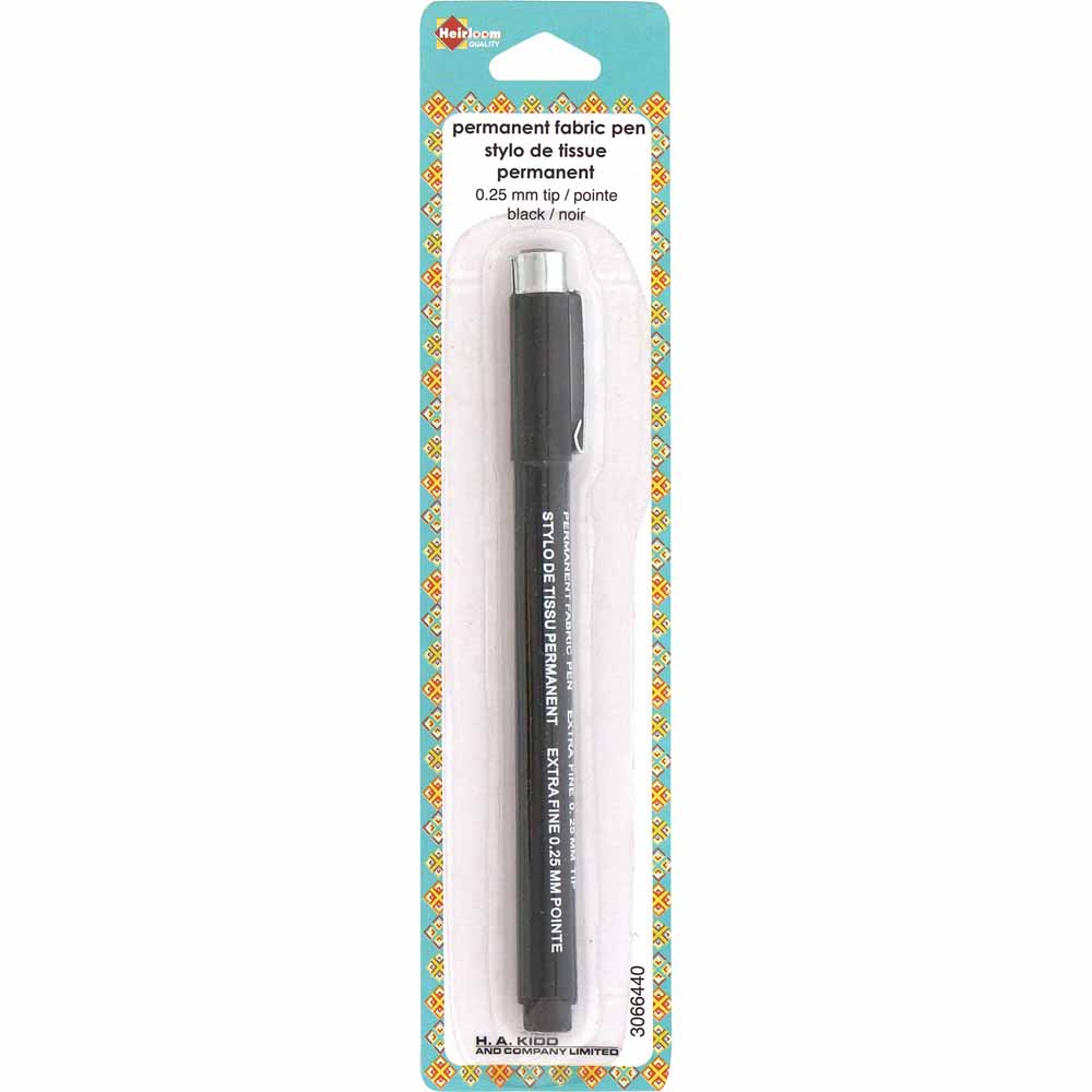 HEIRLOOM Permanent Fabric Pen - Black - Extra Fine- WT