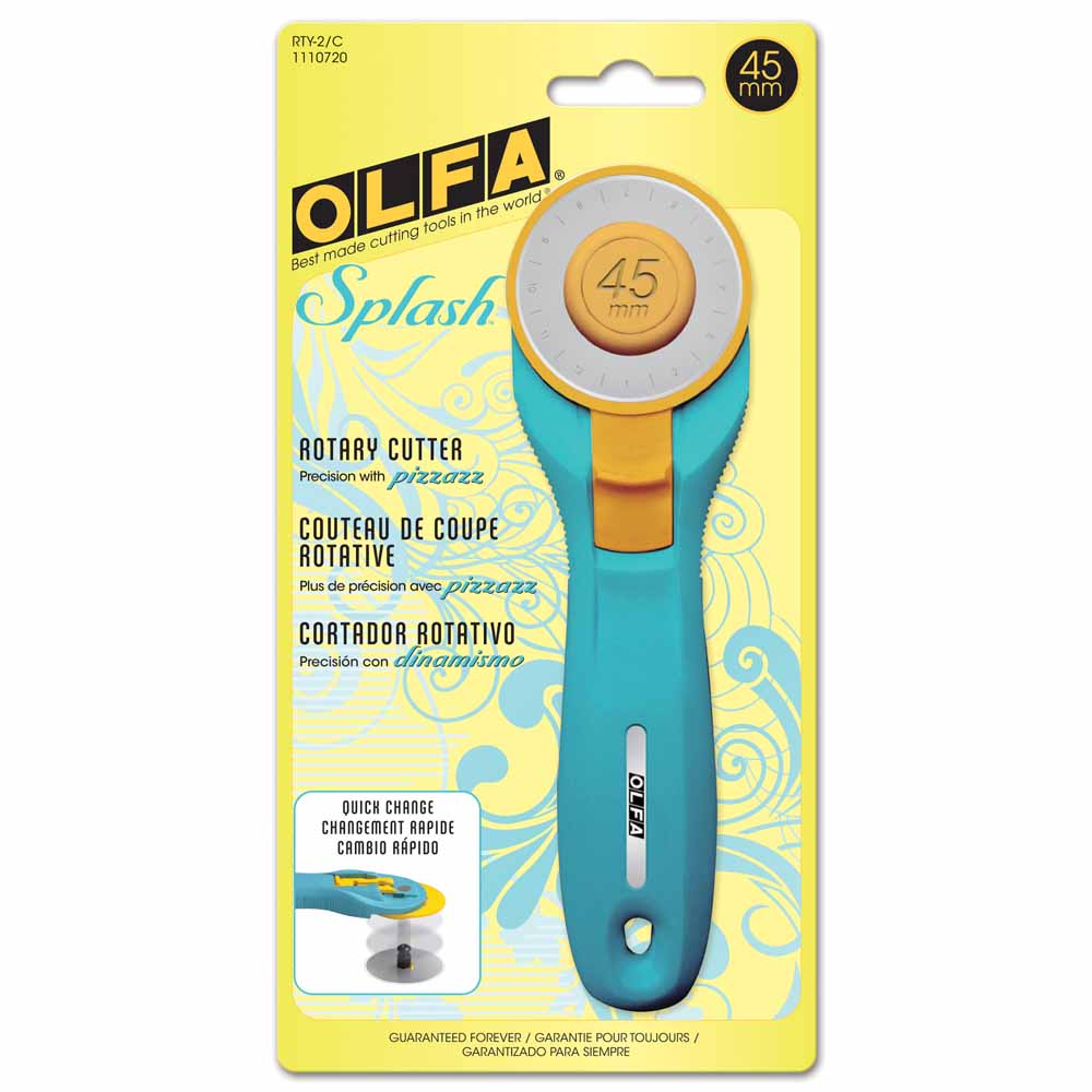 OLFA RTY-2/C - SplashTM Handle Rotary Cutter 45mm - Aqua